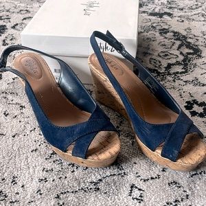 Style & co suede navy wedge